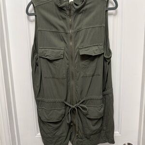 Ava And Viv Women's Sz 1X Military Inspired Army Green Vest - EUC